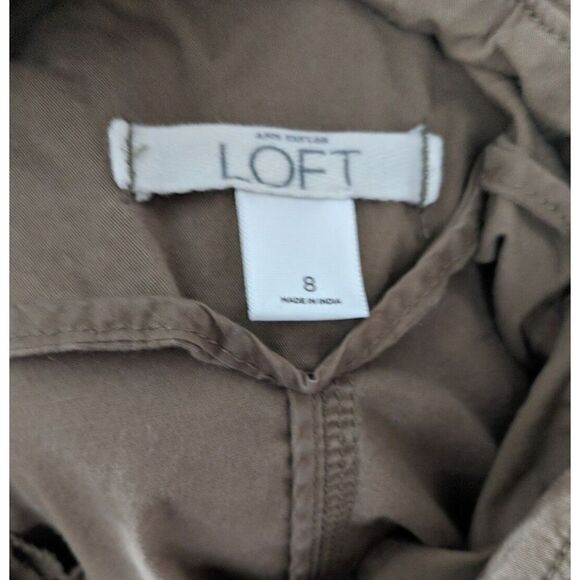 Ann Taylor Loft Khaki Green Military Double Breasted Button Up Jacket Coat 8 - Picture 4 of 4